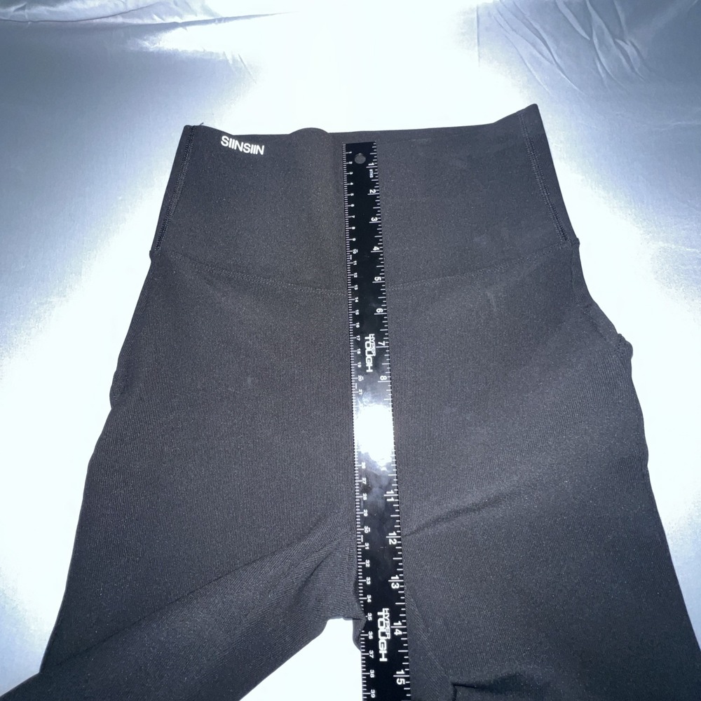 SiinSiin Black High Rise Fitted Wide Leg Athletic Yoga Pants - Picture 5 of 8